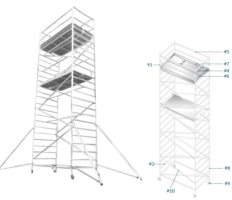 1.3x2.5m Aluminum Scaffolding