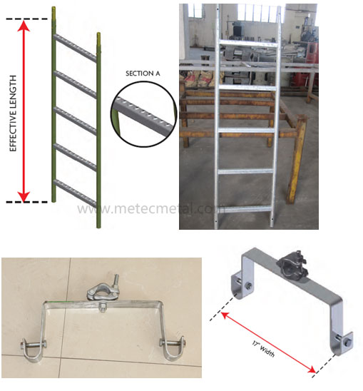Ladder for cuplock scaffold